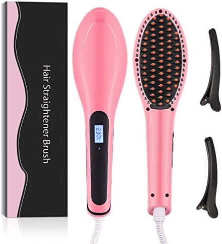 Hair Straightening Brush Beard Straightener Brush -Fast Natural Straight Hair Styling with Anti Scald/Scalp Massage/Auto Shut Off -Portable Straightening Comb - Christmas Gifts for Women Girl
