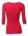 Doublju Womens 3/4 Sleeve Cotton Blend Henley Neck T-Shirt With Lace Trim
