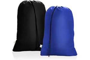 OTraki XL Travel Laundry Bags, 2 Pack Machine Washable Dirty Clothes Organizer, Drawstring Hamper Liner for Home Dorm Camp Co
