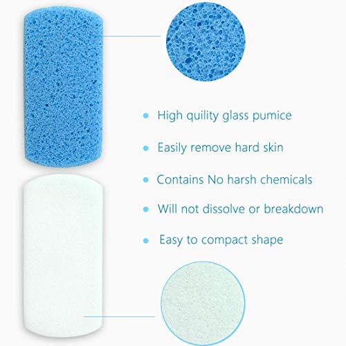 Double Sided Pumice Stone for Feet Hard Skin 100% Siliglass Callus Remover, Exfoliates Feets & Smooths Skin