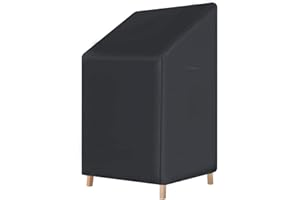 High Back Patio Chair Covers,Stackable Outdoor Chair Covers, Durable 600D Oxford Barstool Chair Covers, Heavy Duty Waterproof Tall Outdoor Chair Covers, Storage Bag Included, 27W x 27Dx 49H inches