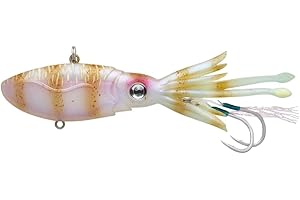 Nomad Design Squidtrex Fishing Lure with Patent Pending Technology Vibration Design - TPE Soft Plastic, BKK Assist Hooks, Squid Lure