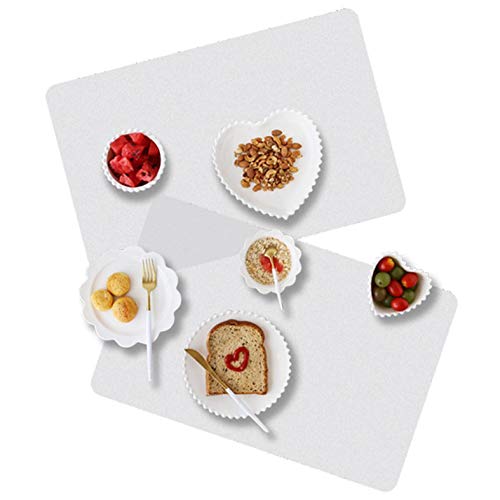 HANGJI Clear Placemats, Set of 6 Translucent Plastic Placemats
