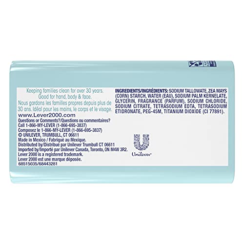 LEVER 2000 BAR SOAP REFRESHING BODY SOAP AND FACIAL CLEANSER ORIGINAL EFFECTIVELY WASHES AWAY BACTERIA 4 OZ 8 BARS