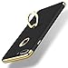 Compatible with iPhone 7 Plus Case Slim Hard Matte Case with Kickstand Ring Holder 3 in 1 Shockproof Anti-Scratch PC Electroplate Bumper Protective Cover for iPhone 7 Plus Case for Women Men 5.5 Black