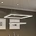 VONN VMC31720AL Modern Two-Tier Square LED Chandelier Lighting with Adjustable Hanging Light, Silver