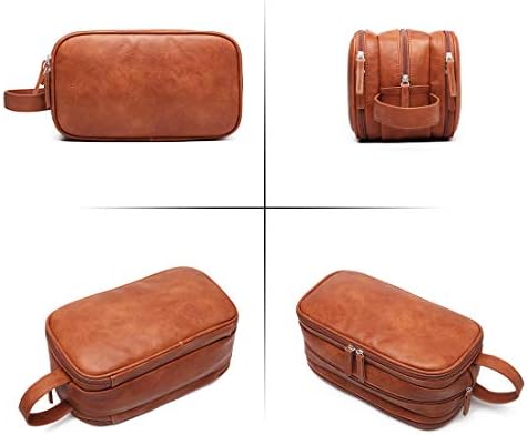 Leather Toiletry Bag for Men,Large Capacity Waterproof Travel Dopp Kit with Sturdy Handle,Travel Organizer for Toiletries -Travel Bag for Dad/Men/Husband for Valentines' Day 6 Leather Toiletry Bag for Men,Large Capacity Waterproof Travel Dopp Kit with Sturdy Handle,Travel Organizer for Toiletries -Travel Bag for Dad/Men/Husband for Valentines' Day