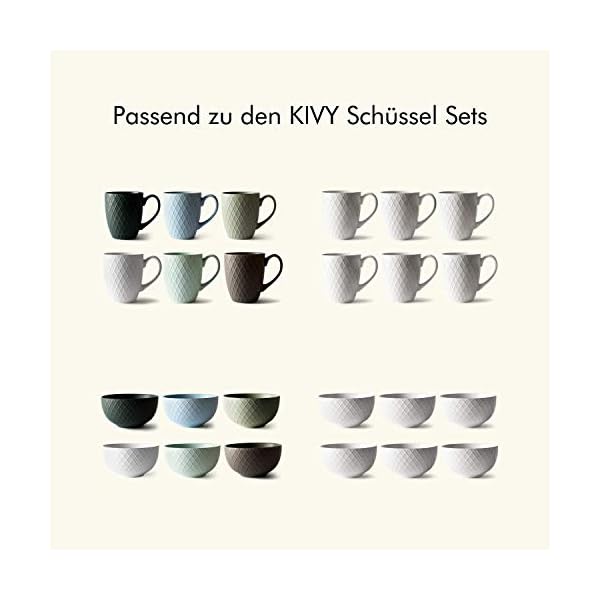 KIVY Tassen Set 6er x 400ml - GroÃe Kaffeetassen Set 6er - Kaffeetasse groÃ - Teetassen Set - Kaffee Tassen Sets - Kaffeebecher Keramik Becher Bunt - Bechersets - Kaffeepott Modern - KaffeehÃ¤ferl – Bild 6