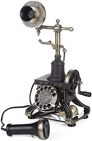 デスクトップ電話アンティーク電話機 レトロ電話 ヨーロッパのレトロ なアメリカのロータリーダイヤルクリエイティブアンティークホームオフィスホテル垂直ホームホテルオフィスインテリア用の有線電話固定電話を修正します Innhs Edu Ph