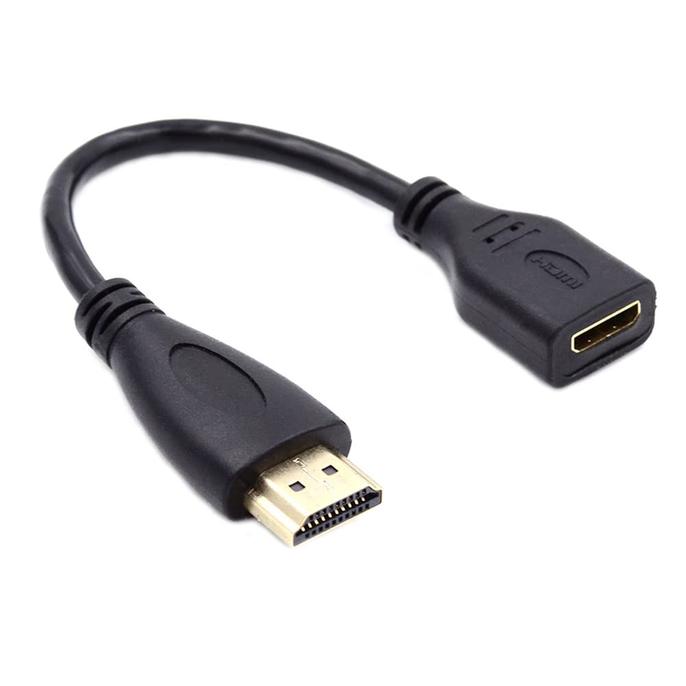 NFHK 15cm Mini HDMI Type-C Socket Female to HDMI Type-A Male Adapter Extension Cable for Camera HDTV 4K 1080P