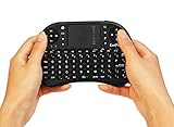 LotFancy 2.4G Wireless Mini Keyboard Mouse Touchpad Combo for PC/Google Android TV Box/Xbox 360/PS3/HTPC/IPTV, Black