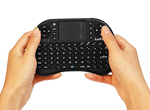 LotFancy 2.4G Wireless Mini Keyboard Mouse Touchpad Combo for PC/Google Android TV Box/Xbox 360/PS3/HTPC/IPTV, Black
