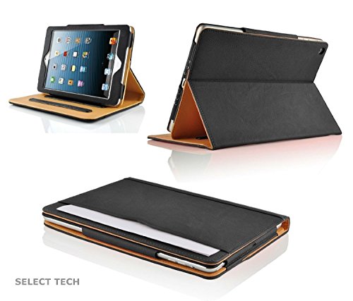 S-Tech New Black Apple iPad Air Soft Leather Wallet Case