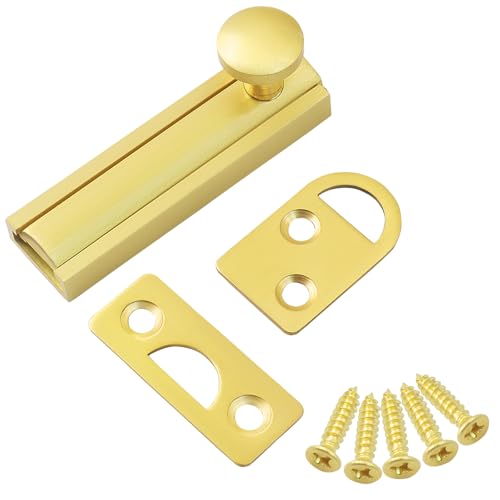 Jiozermi 2 Inch Gold Solid Brass Surface Bolt at Amazon