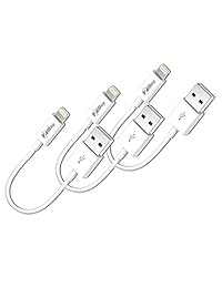 ZiBay - Cable de datos USB corto (3 unidades, 4 pulgadas, para iPhone 6S 6S Plus, iPhone 6 6 Plus, iPhone 5 5S, iPad Minis, iPad Airs, iPod Touch, iPods)