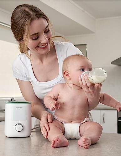 Momcozy Baby Bottle Warmer for Breast Milk, Fullest Nutrients Preserved | Fast & Even Heat, Night Light for Nighttime Breastfeeding, One-Touch Easy Use, Newborn Essentials Supplies Gift for Mom