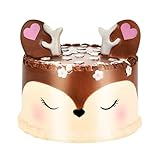 CSSD Kawaii Jumbo {Cartoon Deer Cake} {Squishy} {Slow Risin} {Cream Scented} Stress Reliever Toys (Brown)