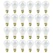 60 Watt A19 Medium Base 130 Volt Rough Service 5000 Hour Incandescent - Standard Household E26 Bulb (Frost, 24 Pack)
