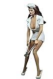 Olyer Dress Clothes For Phicen 1:6 Female Figure Steel Ribs Big Bust and Mid Bust Size Handmade (Big Bust, Nurse)