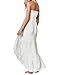 ACHIOOWA Women's Strapless Off Shoulder Ruffles Crochet Loose Beach Casual Party Maxi Cami Long Dress