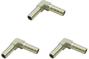 3pcs Brass Hose Barb Fitting 90 Degree Elbow 3/8" Barbed x 3/8" Barbed for Air/Water/Fuel/Oil/Gases
