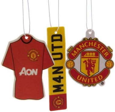 Ontrad Limited Official Manchester United FC Car Air Freshener (3 Pack) - A Great Gift / Present For Men, Sons, Husbands, Dads, Boyfriends For Christmas, Birthdays, Fathers Day, Valentines Day, Anniversaries Or Just As A Treat For Any Avid Football Fan