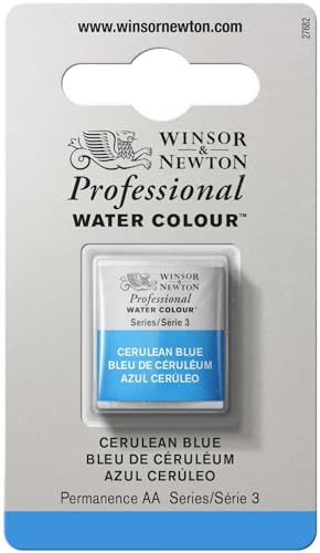 Winsor & Newton Professional Watercolor, Half Pan, Cerulean Blue