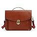 ECOSUSI Vintage Faux Leather Messenger Bag School Shoulder Bag for 13.3-14inch Laptop Business Briefcase, Brown