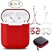 YUPING AirPods Case Silicone Protective Cover,2 Anti-Lost Strap,2 Pairs of Ear Hook,1 Headphone Case Compatible Apple AirPods (6PACK)-Red