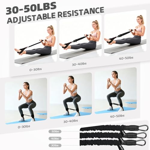 Set of Resistance Bands, Elastic Bands for Pedal and Handles, Ankle Pulleys Gym, Elastic Bands for Figure 8, Fitness Elastic Band for Abs at Home