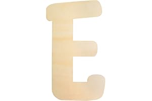 LONGAN CRAFT Wooden Letters E Large Wooden Letters 12 Inch Unfinished Wood Letters for Wall Decor Crafts Blank Big Alphabet Board Painting Hanging Home Baby Nursery Wedding Party Room Name Sign DIY Decoration
