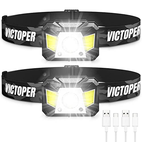 Victoper Headlamp Rechargeable 2 Pack, 1200 Lumens