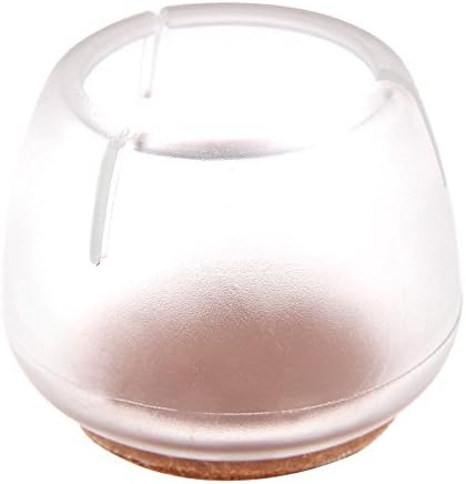 Reinhardt Depot 8 Pack - Transparent caps Felt Pads for Chairs or Furniture Leg feet. Round/Square Furniture. Flexible Wood Floor Protector Covers Prevent Scratches Scuffs. Large 1.45-1.65" inches