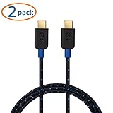 Cable Matters 2-Pack USB C to USB C Cable (USB Type C Cable, USB-C Cable) with Braided Jacket 3.3 Feet in Black for Samsung Galaxy S9, S8, Note 8, LG G6, V30, Nintendo Switch, Google Pixel and More