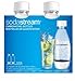 SodaStream 16.9 Oz / 0.5 Liter White Carbonating Bottles 2-Pack for Source & Genesis Soda Makers - Lasts Up to 3 Years!