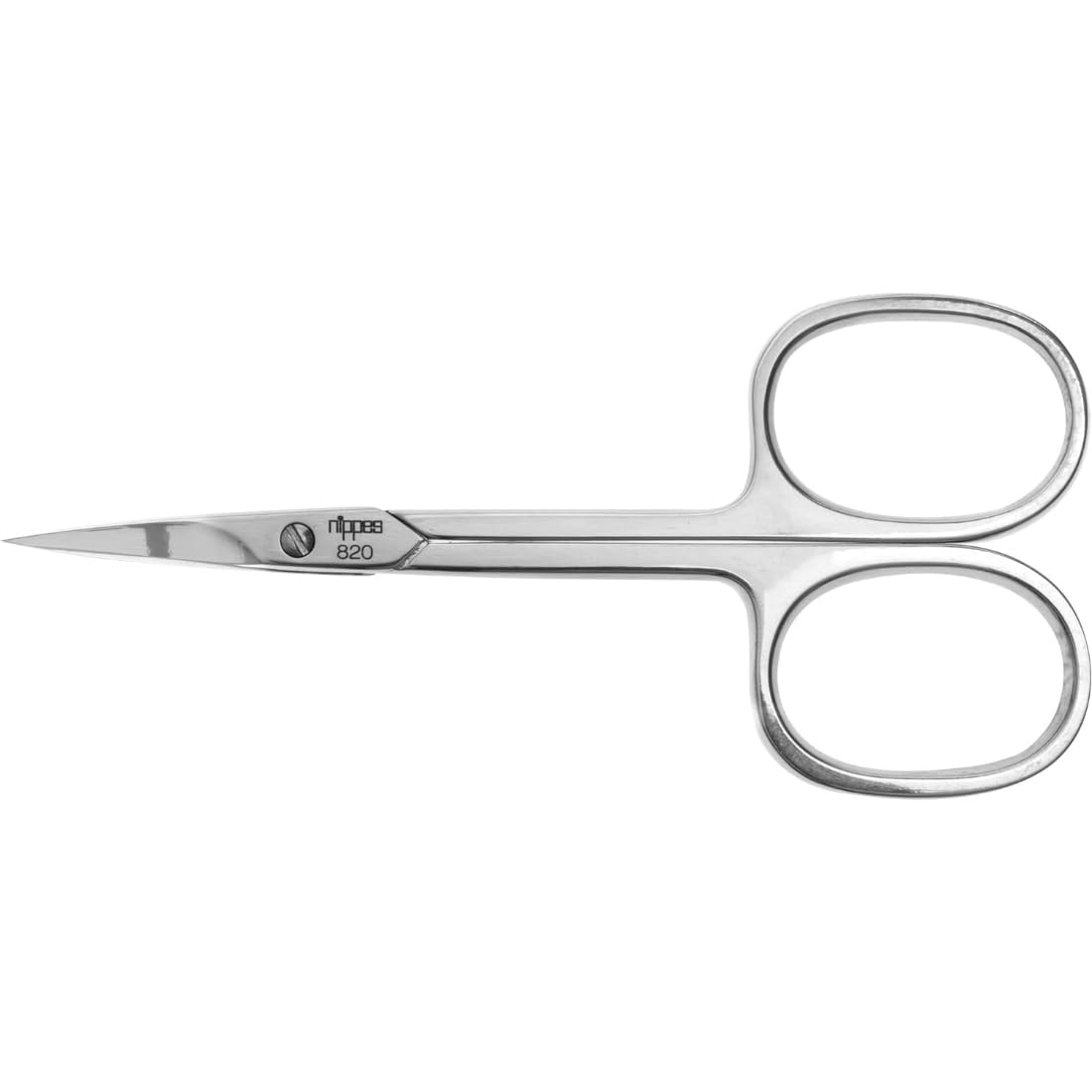 nippes Solingen Cuticle Scissors with Curved Tip for Left-Handed Users, Nickel-Plated, 9 cm, with Clasp Straw and Hardened Tip, Pedicure and Manicure, for Removing Unnecessary Cuticles