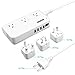 GEEKPRO® 200W International Travel Power Converter 220V to 110V With 4 ports Smart USB Charger with UK,US,AU,EU Plug
