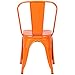 Poly and Bark Metal Modern Dining Chair, Industrial Mid Century Kitchen Cafe Restaurant Side Chair, Stackable, Orange (Set of 4)