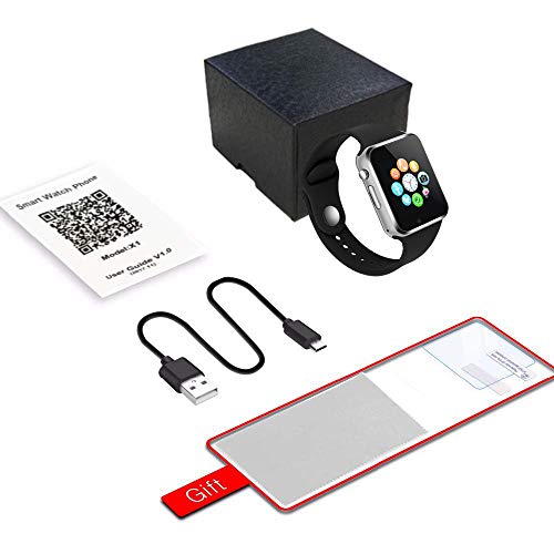 Smart Watch Phone Camera, IOQSOF Touch Screen Smart Wristwatch, Bluetooth Smart Watch Cell Phone with 2G Sim Card Slot for Samsung, LG, HTC, Google, Sony Android IOS Smartphone Men Women Kids Boys - Thumbnail 6