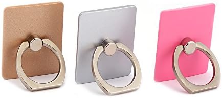 Kasio Universal Ring Phone Car Holder Mount and Stand for Iphone and any other kind phone,Tablets (pink+silver+golden)