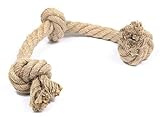 Humboldt Pet Supply Dog Rope Toy Made from Hemp | Safe and Digestible for Small and Large Aggressive Chewers (3 Knot, 20 mm)