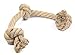 Humboldt Pet Supply Dog Rope Toy Made from Hemp | Safe and Digestible for Small and Large Aggressive Chewers (3 Knot, 20 mm)