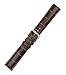 RECHERE Leather Watch Band Strap Gold Pin Buckle Color Brown (width 16mm)