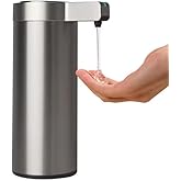 Axon Accents 9 oz. Automatic Soap Dispenser – Touchless Infrared Sensor, Stainless Steel, IPX5 Waterproof, USB-C Rechargeable, for Bathroom & Kitchen, Hands-Free Soap Dispenser (Brushed Silver)