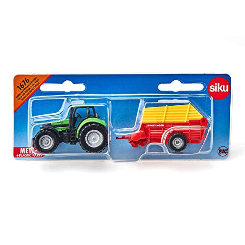 siku 1676, Deutz Traktor mit Ladewagen, Metall/Kunststoff, Multicolor, Öffenbare Heckklappe – Bild 7