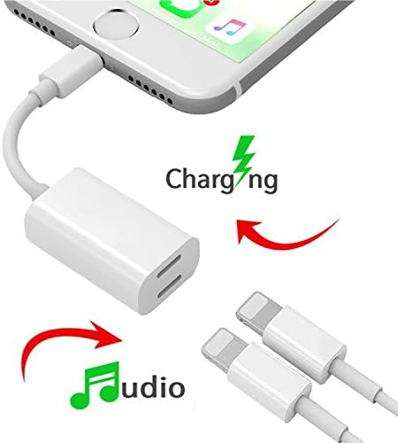 iPhone 7 Adapter &amp; Splitter,TOOLIFE Dual Lightning Charge &amp; Audio Cable for iPhone 7, iPhone 7 Plus, ipad and any Lightning device that runs iOS 10 or later (white)