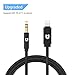 Lightning to 3.5mm Male Aux Stereo Audio Cable, Supporting iOS 11/10.3 or above, MiCar Nylon Car Aux Cable for iPhone X/ 8/ 7 / 7 Plus, iPhone Adapter for Car Home Stereo (3ft)