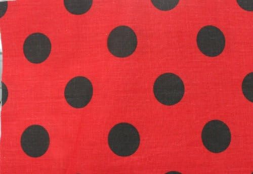 Polka Dot Poly Cotton Fabric Red/Black