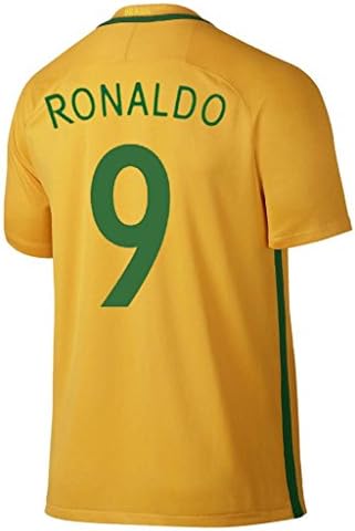 USNC8K 2016 Copa America Centenario Brazil 9 Ronaldo National Team Home Football Soccer Jersey In Yellow