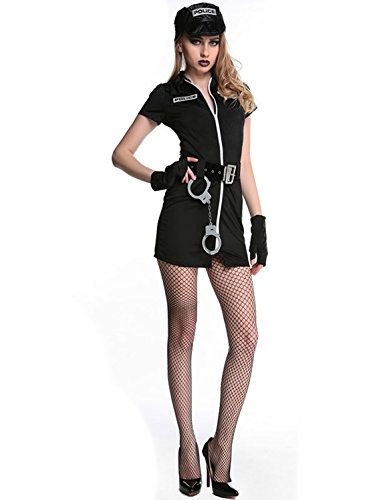 FASHION LOVER Women's Sexy Dress Adult Police Uniform Costume Cosplay
